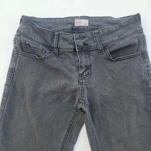 SO Women's Juniors 7 Jeans Gray Light Wash Denim Stretch Mid-Rise Cotton Blend - Picture 8 of 10
